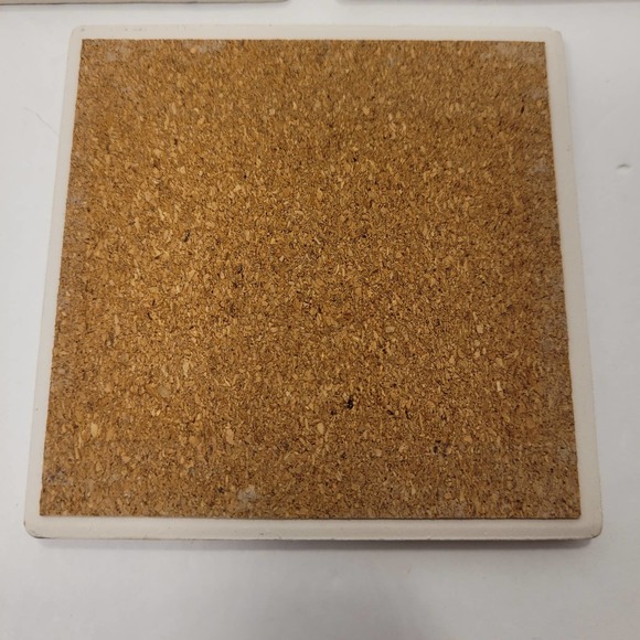 Ceramic Drink Coasters "Simply Blessed" Cork Square 4x4 Set Of 5 - Picture 4 of 11